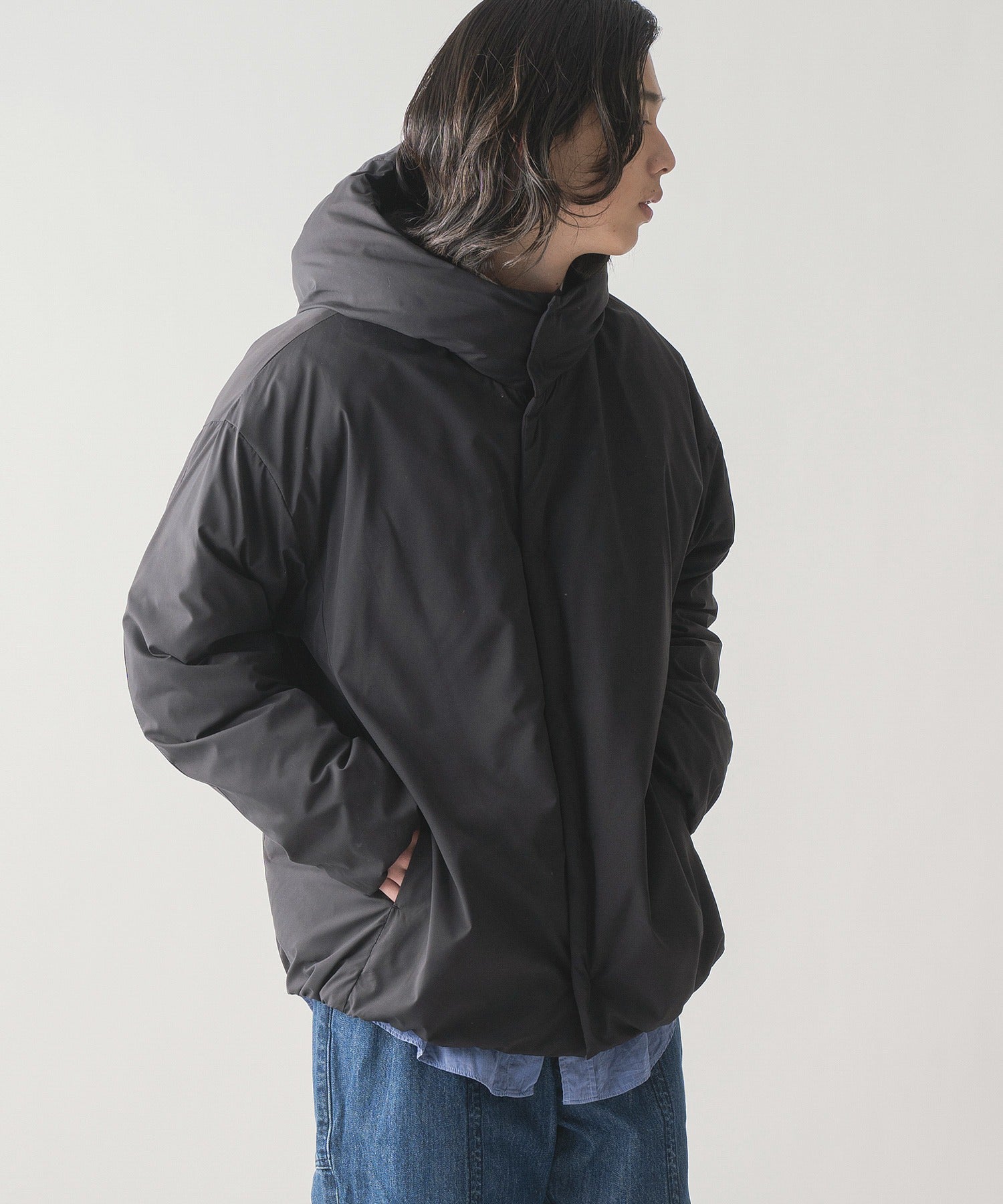 HIDDEN SNAP HOODED DOWN JACKET / FEW24WJK5232