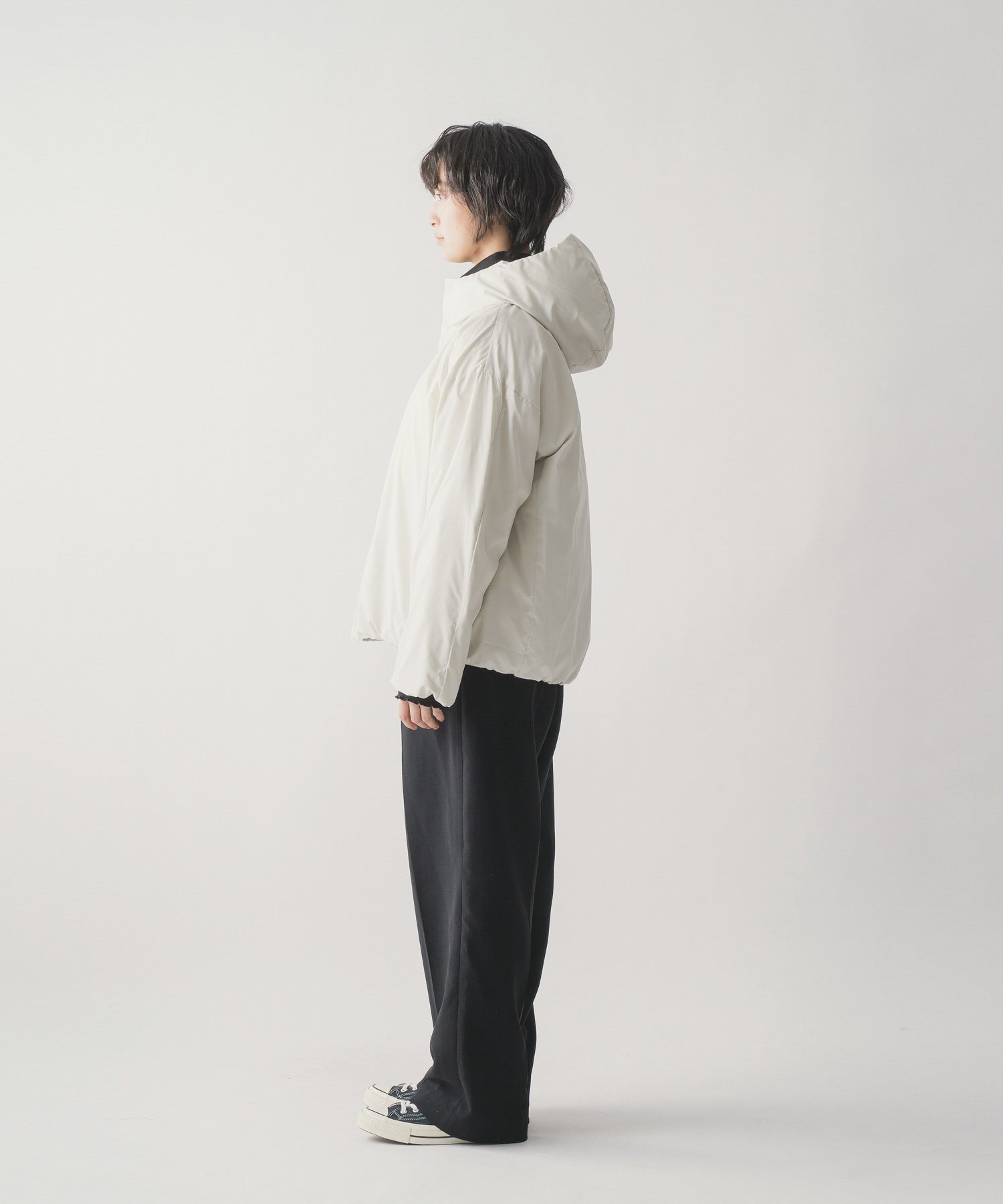 HIDDEN SNAP HOODED DOWN JACKET / FEW24WJK5232