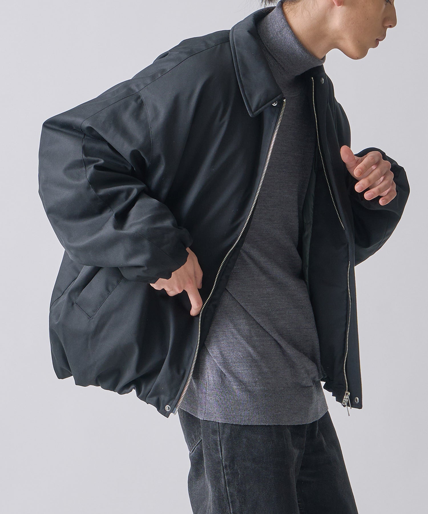 WIDE SQUARE ZIP UP DOWN JACKET / FEW25WJK5345