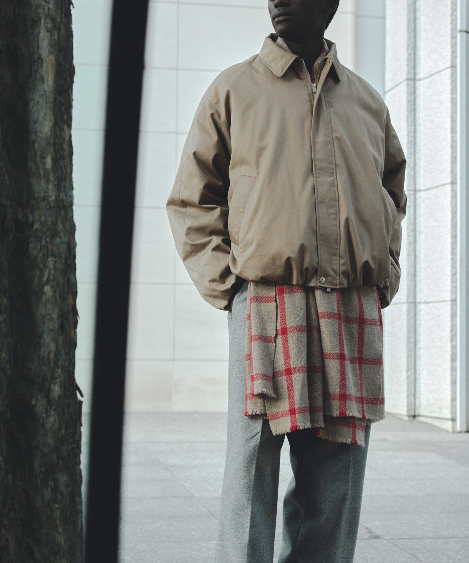 WIDE SQUARE ZIP UP DOWN JACKET / FEW25WJK5345