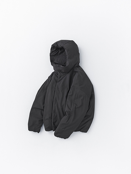 HIDDEN SNAP HOODED DOWN JACKET